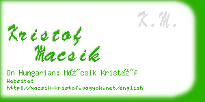 kristof macsik business card